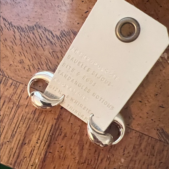 Anthropologie Teardrop Circle Huggie Earrings - Picture 3 of 4